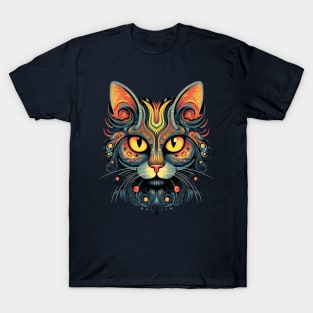 Colorful Abstract Cat T-Shirt